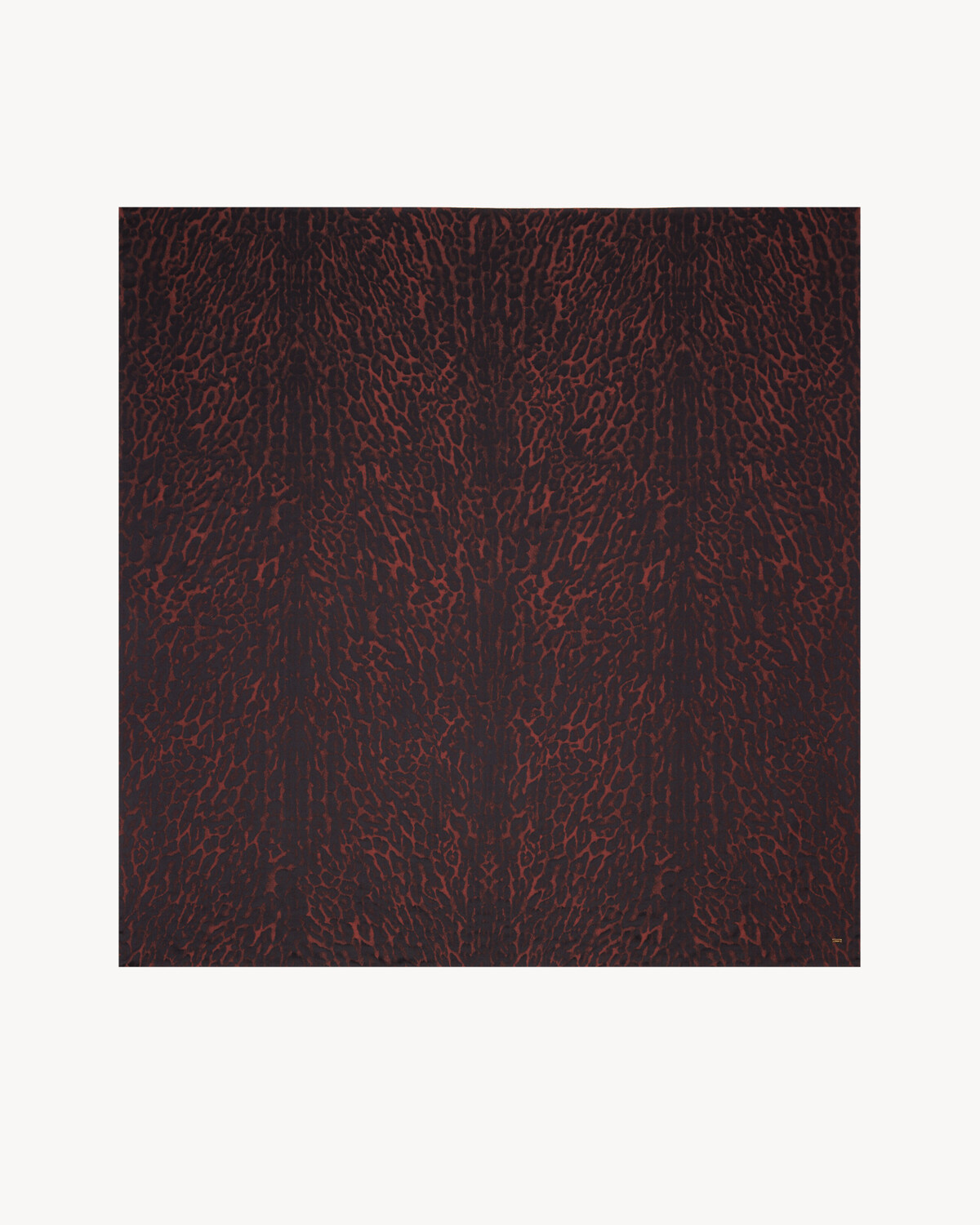 

Большой квадратный платок из леопардового шелка и кашемира Saint Laurent, коричневый