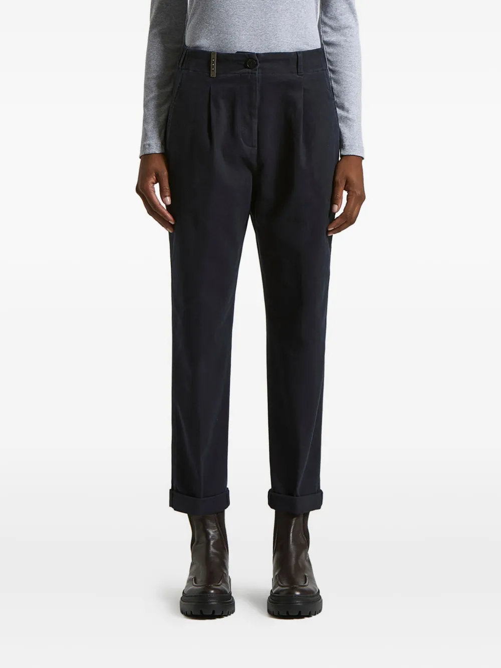 

Плиссированные брюки на резинке Peserico, синий