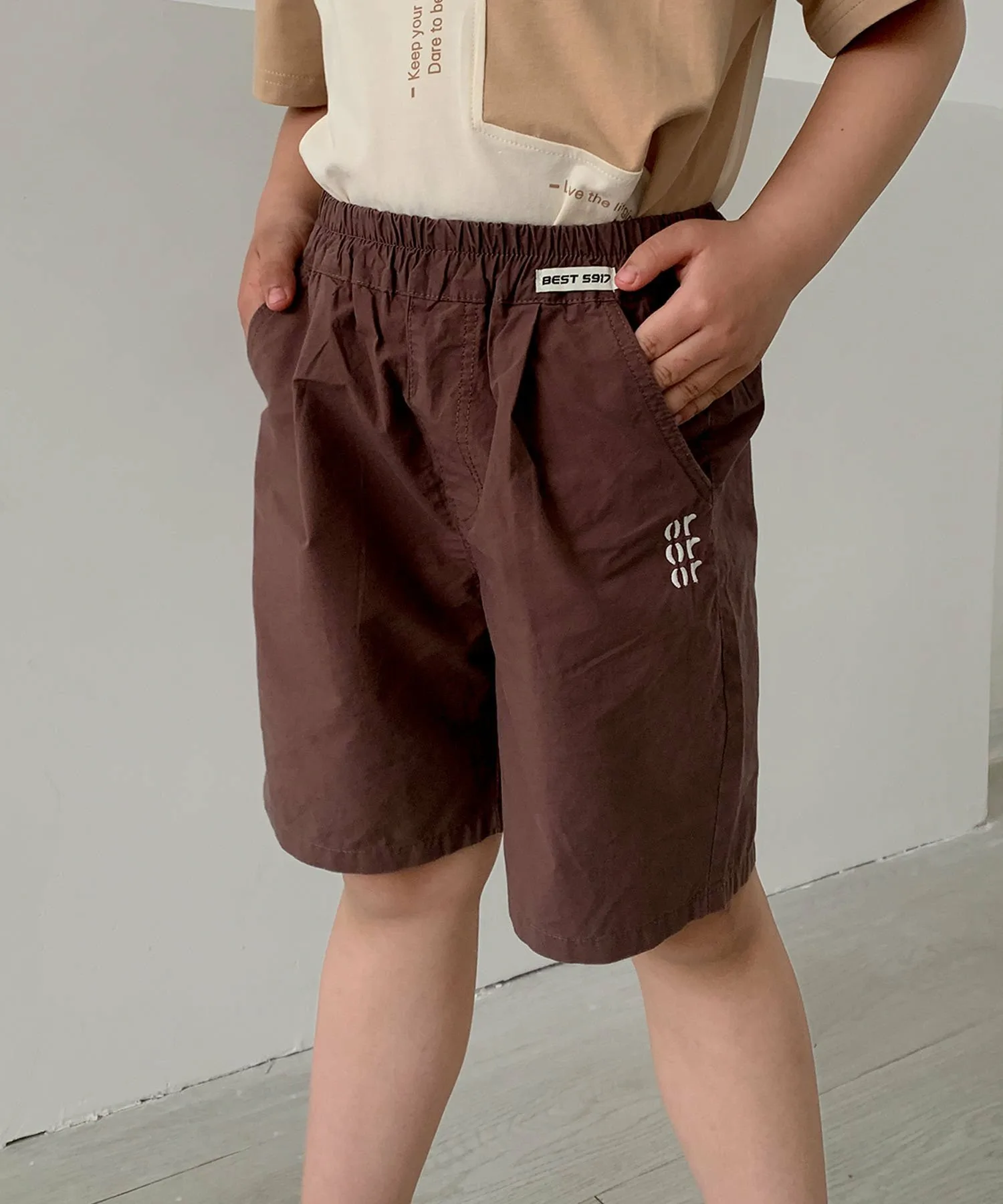 Детские шорты с логотипом Aimoha Kids, chocolate