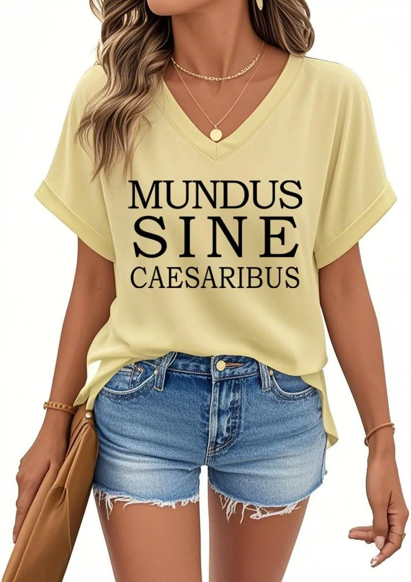 Футболка Mundus Sine Caesaribus A World Without Caesars V-Neck Unisex — фото 2