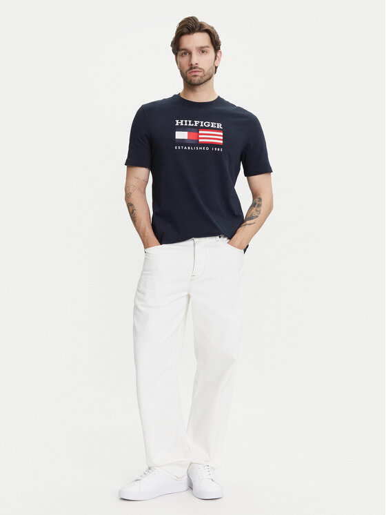 Футболка обычного кроя American Monotype MW0MW39843 Tommy Hilfiger, синий — фото 2
