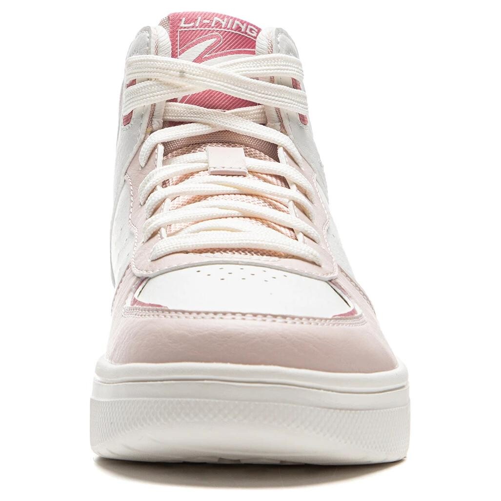 Кроссовки LINING Qingyun Skateboarding Shoes Women's High-top Champagne White/Silence Purple, фиолетовый — фото 4