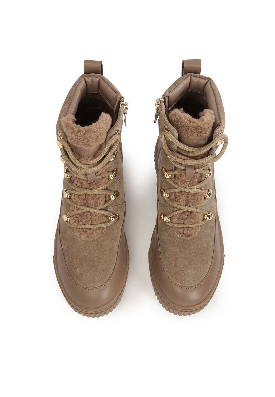 Ботильоны на шнуровке Kazar Lace-Up Ankle Boots, серо-коричневый — фото 4