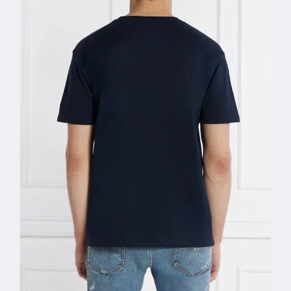 Футболка с линейным логотипом, расширенная футболка обычного кроя Tommy Hilfiger, синий — фото 3