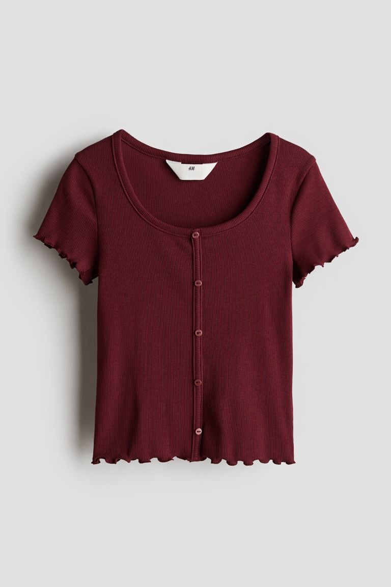 

Рубчатая футболка H&M, красный