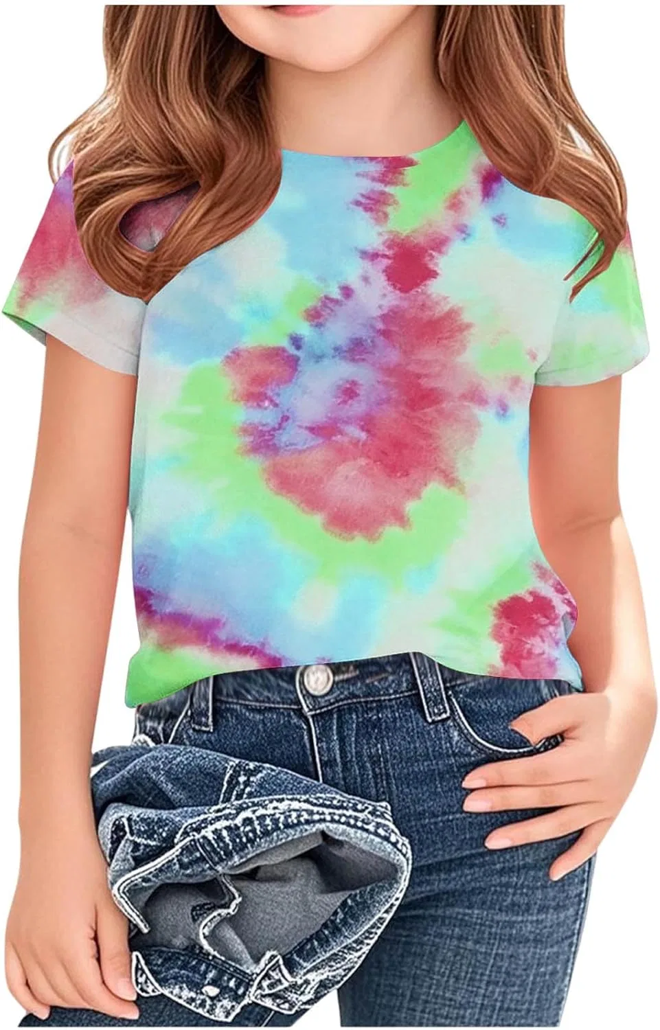 Футболка для девочек с tie-dye принтом Zzalalana, красная