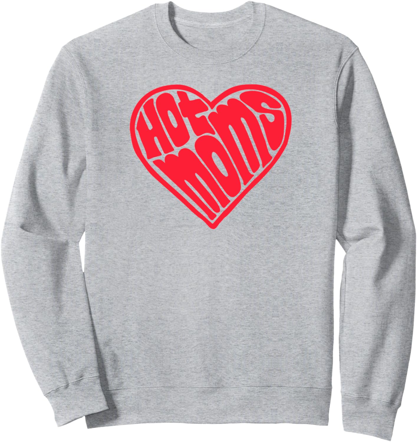 

Толстовка с надписью Я люблю горячих мам в минималистичном стиле и с сердечками Hot Mom Frat Gear, серый