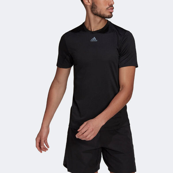 Футболка Men's adidas Solid Color Logo Sports Gym Short Sleeve Black T-Shirt, мультиколор — фото 2