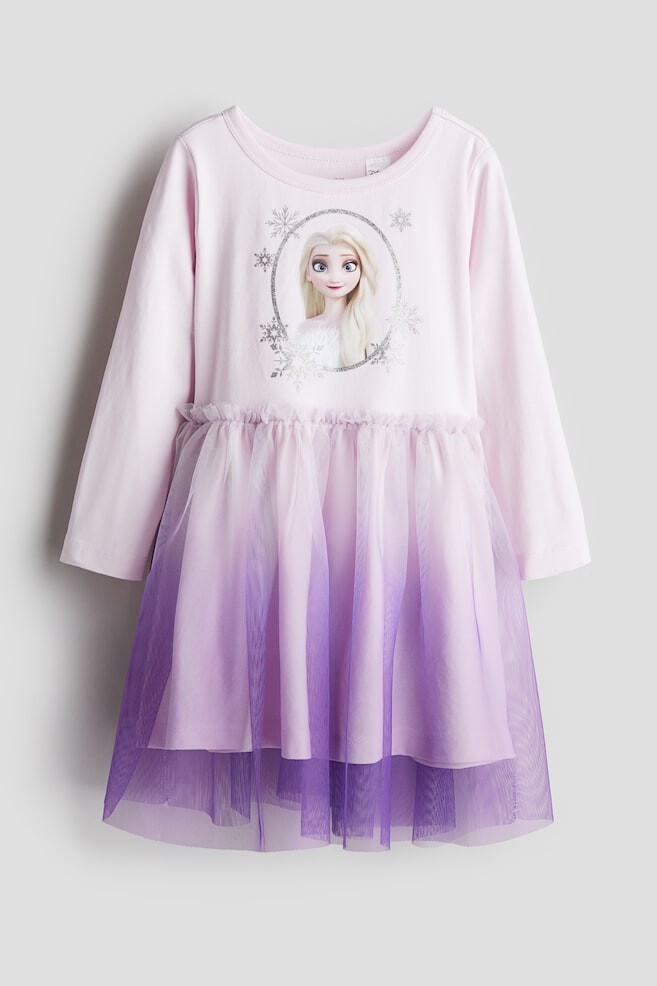 

Платье с принтом и тюлевой юбкой H&M, розовый