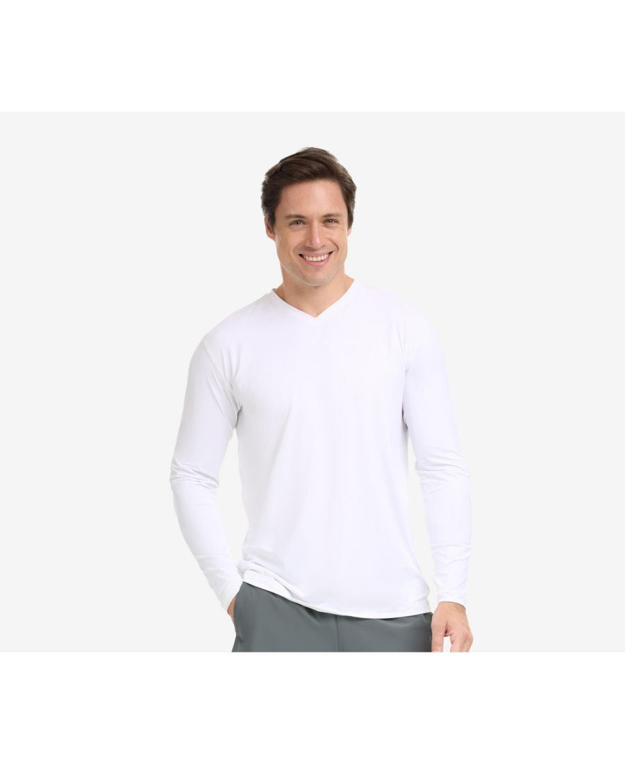 

Мужская футболка с V-образным вырезом и защитой от солнца UPF 50+ BloqUV, White