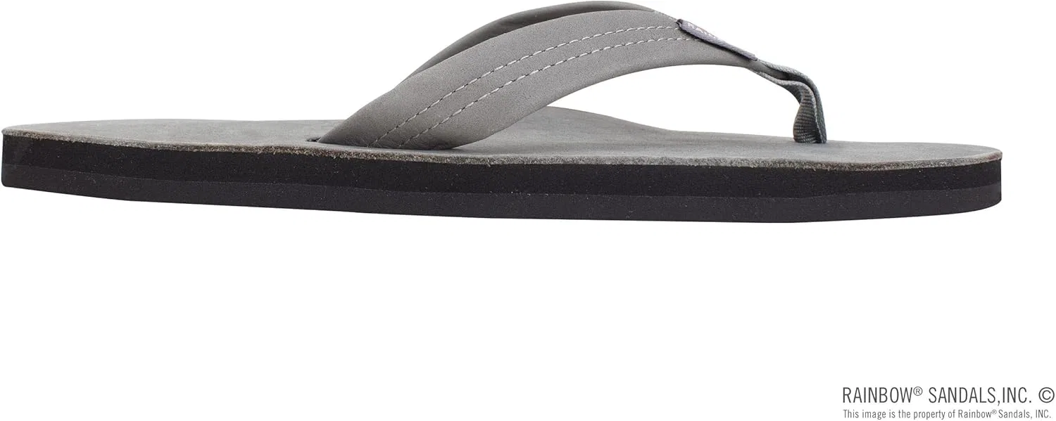 Мужские сандалии Rainbow из двухслойной кожи с поддержкой свода стопы Rainbow Sandals, Charcoal Gray — фото 4