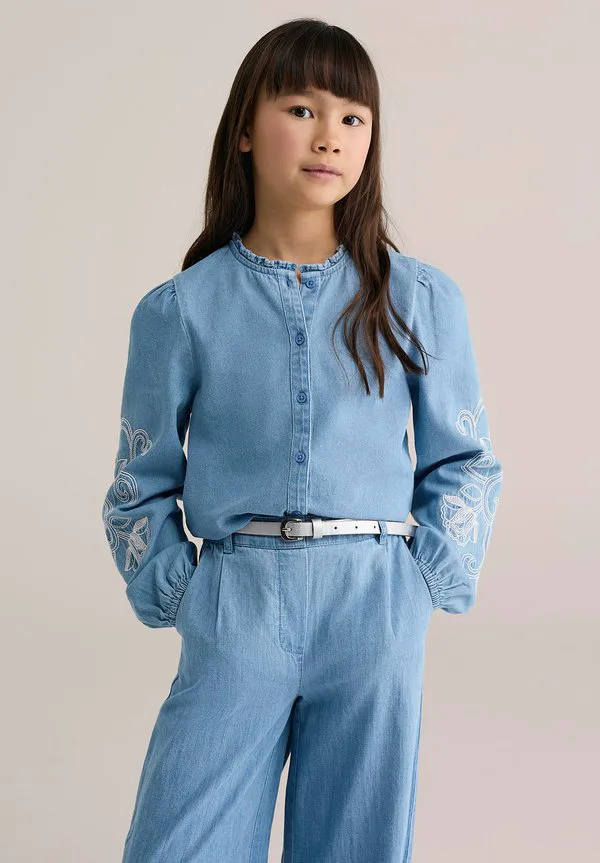 Блузка с ребристым краем We Fashion, Blue — фото 4
