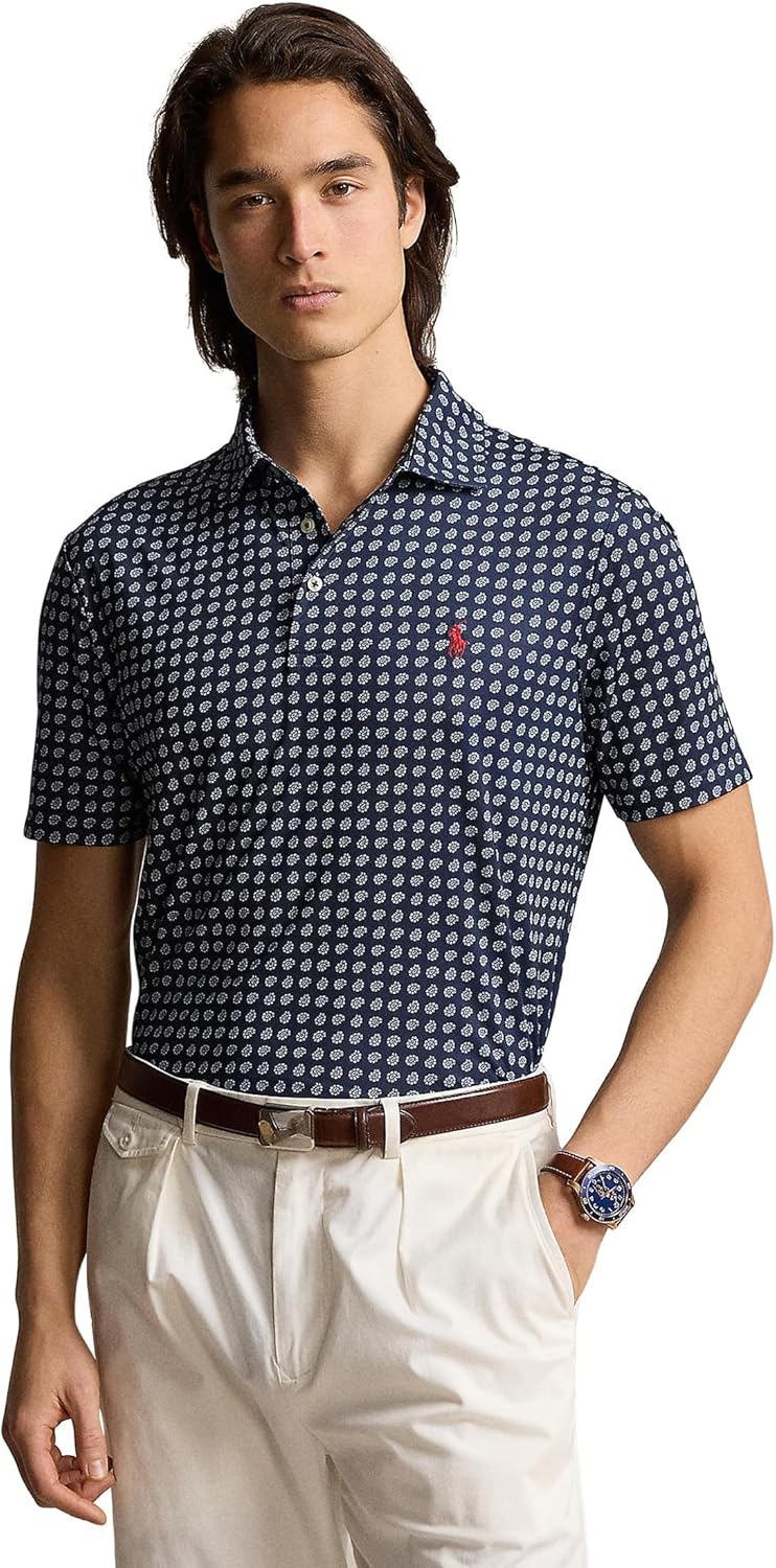 

POLO RALPH LAUREN Мужская классическая футболка-поло Performance, Vineyard Foulard