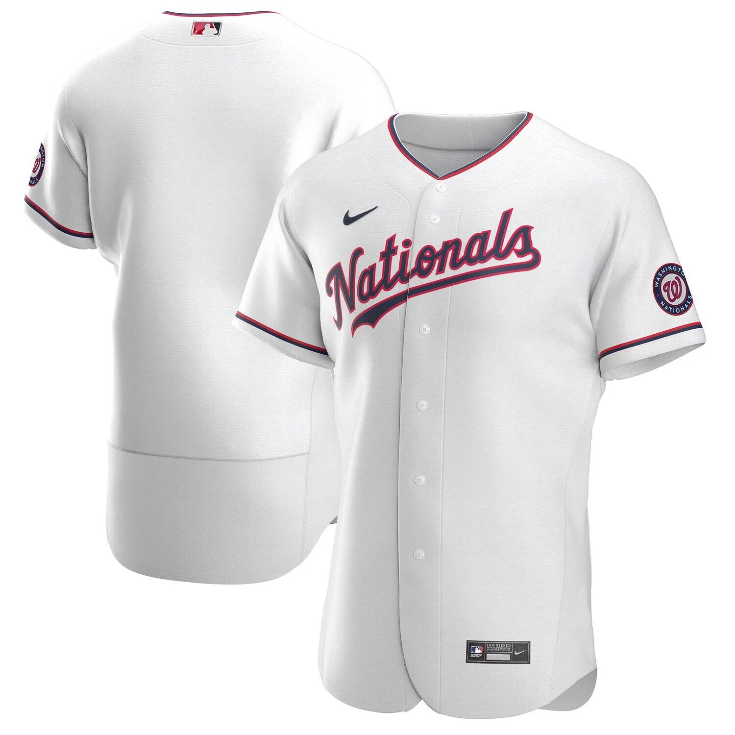 Мужская белая футболка команды Washington Nationals Alternate Authentic Team Nike — фото 4