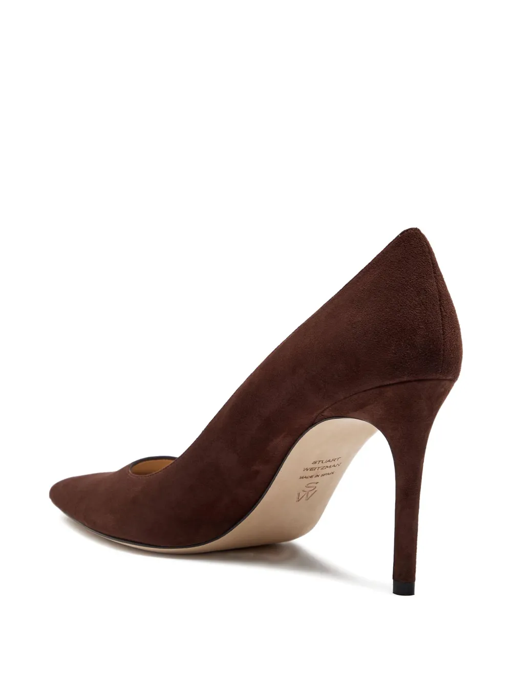 Замшевые туфли-лодочки на каблуке 85 мм Stuart Weitzman, коричневый — фото 2