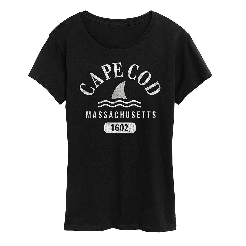 

Женская футболка Cape Cod Mass с графическим рисунком, черный