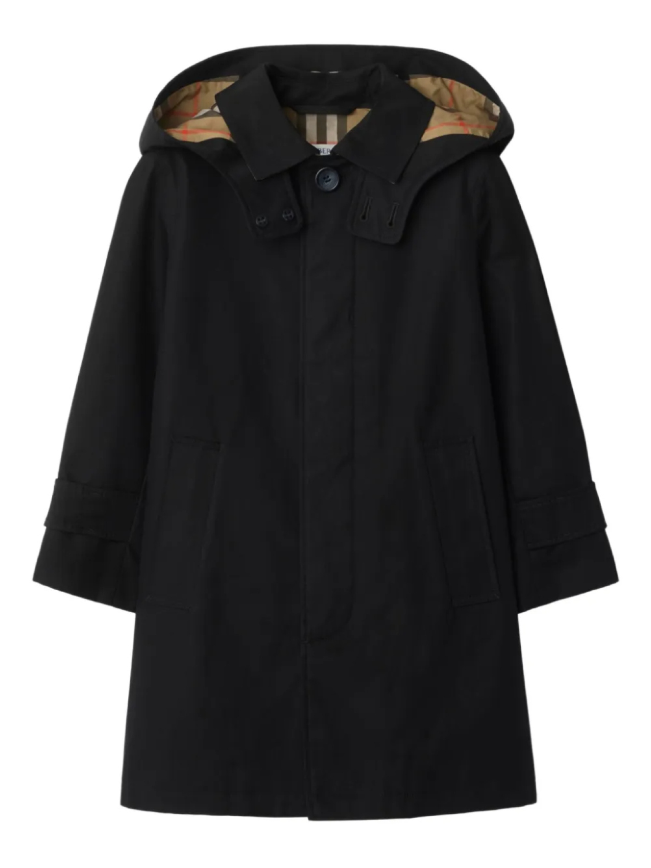 

Пальто с капюшоном Burberry Kids, черный