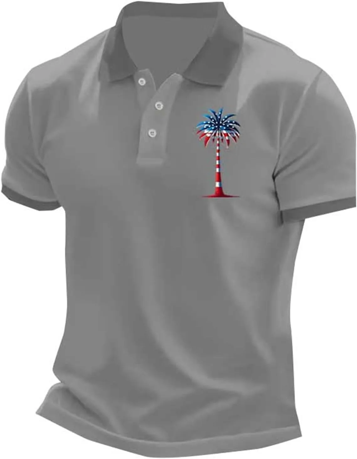 

Футболка-поло для мужчин с принтом "дерево" и лацканом