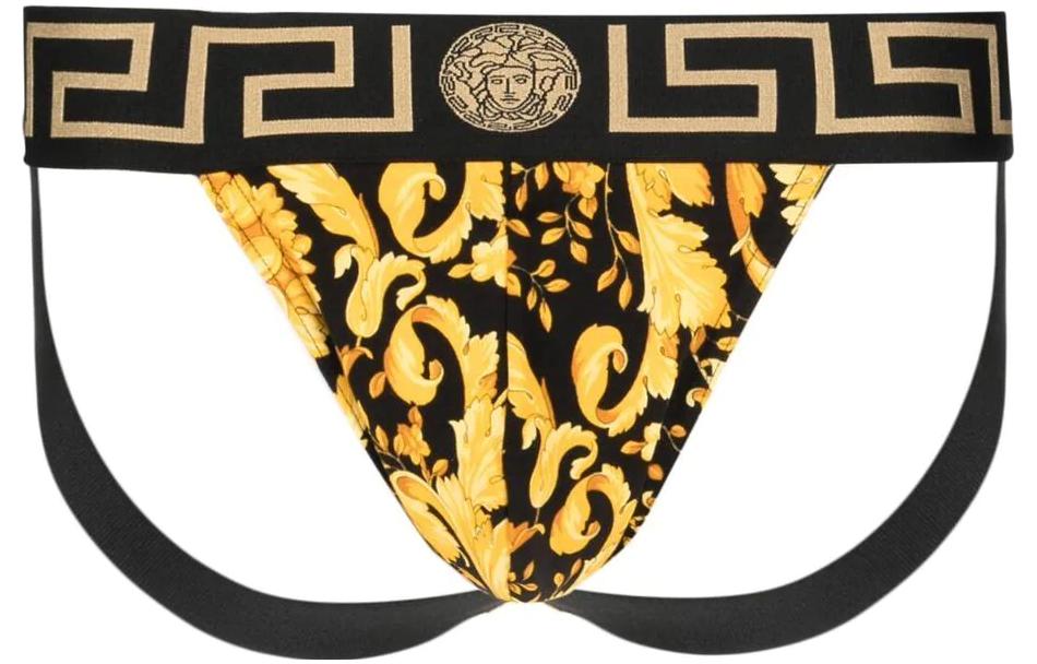 

Барокко Принтованные Стринги Джокстрап VERSACE, 1 упаковка (Черный)