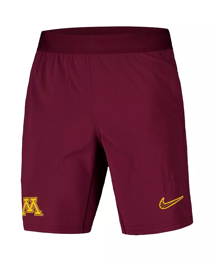 Мужские бордовые шорты Minnesota Golden Gophers 2024/25 Sideline Performance Woven Nike — фото 2