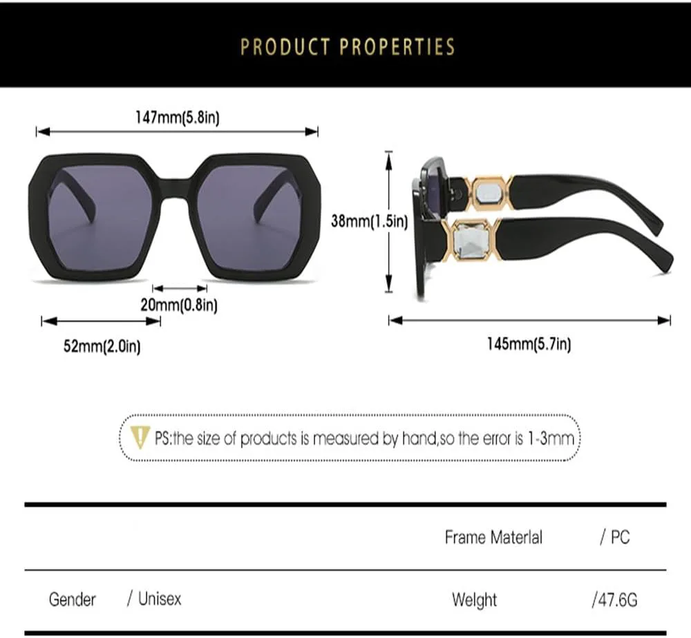 

Роскошные женские солнцезащитные очки большого размера с бриллиантами, прямоугольные, в винтажном стиле, с полосками, защита от УФ-излучения UV400 TYUVIVO, C4