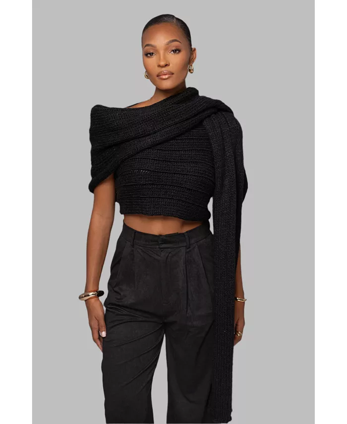 

Женский топ с ажурным узором Soft Life JLUXLABEL, черный