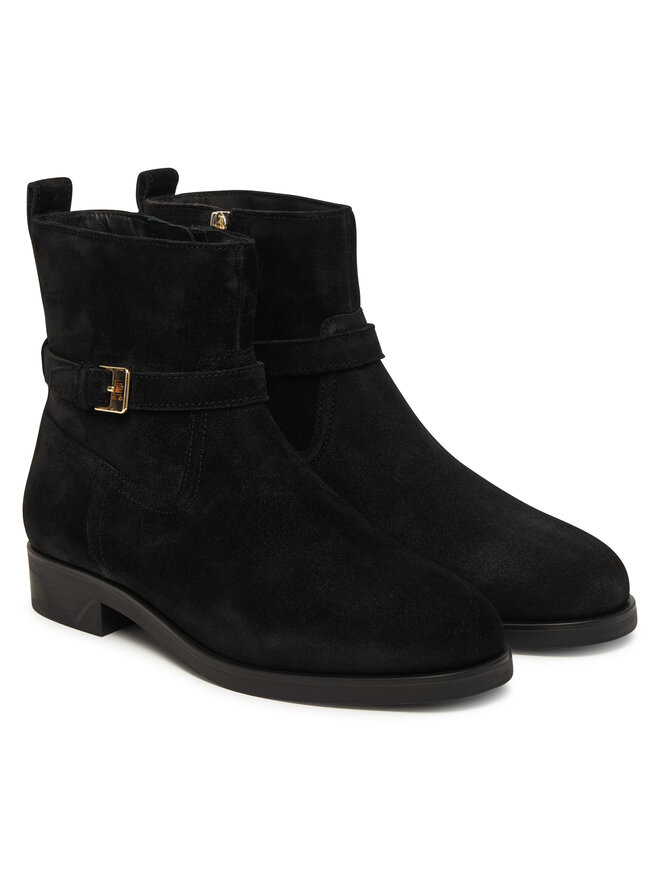 Ботильоны Th Buckle Riding Suede Bootie FW0FW09047 Tommy Hilfiger, черный — фото 2