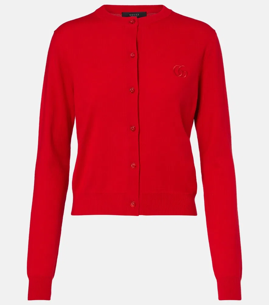 Кардиган Gucci Double G, шерстяной, красный