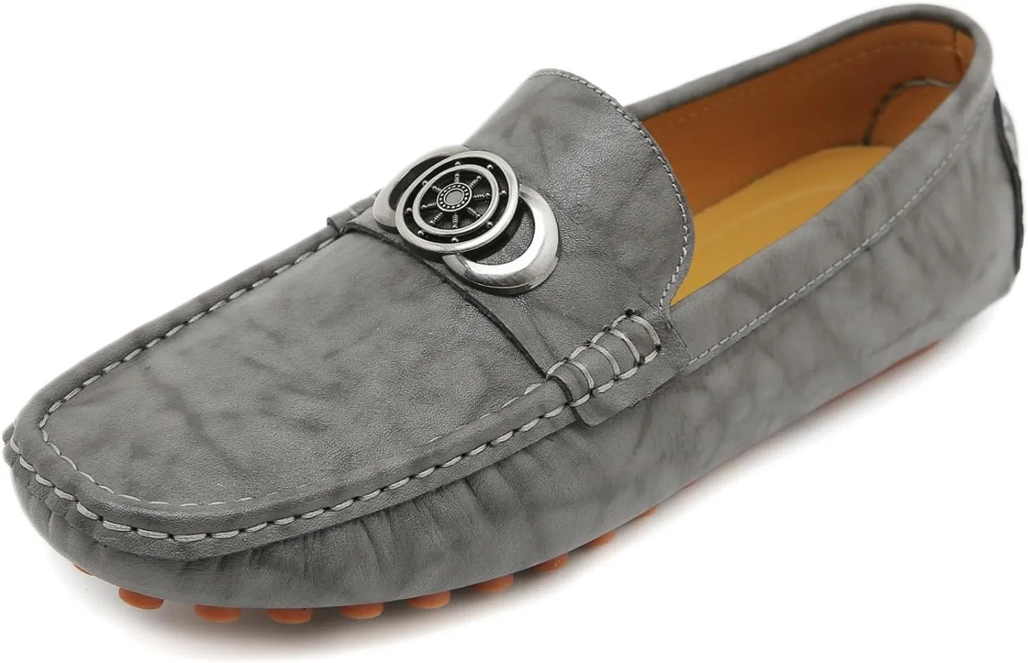 Мужские лоферы из натуральной кожи, кожа, 3605grey