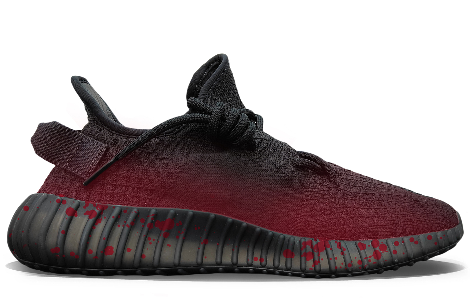 Yeezy Boost 350 V2 устойчивые к истиранию нескользящие низкие повседневные кроссовки unisex Adidas Originals, черный/красный — фото 3