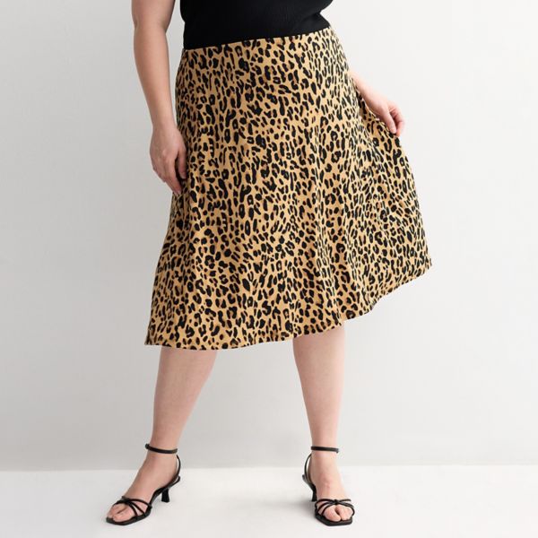 

Пышная вязаная юбка миди Nine West, цвет tan jana leopard