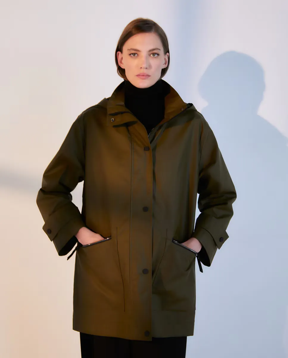 

Женский плащ с карманами и молнией Woman El Corte Inglés, цвет Kaki