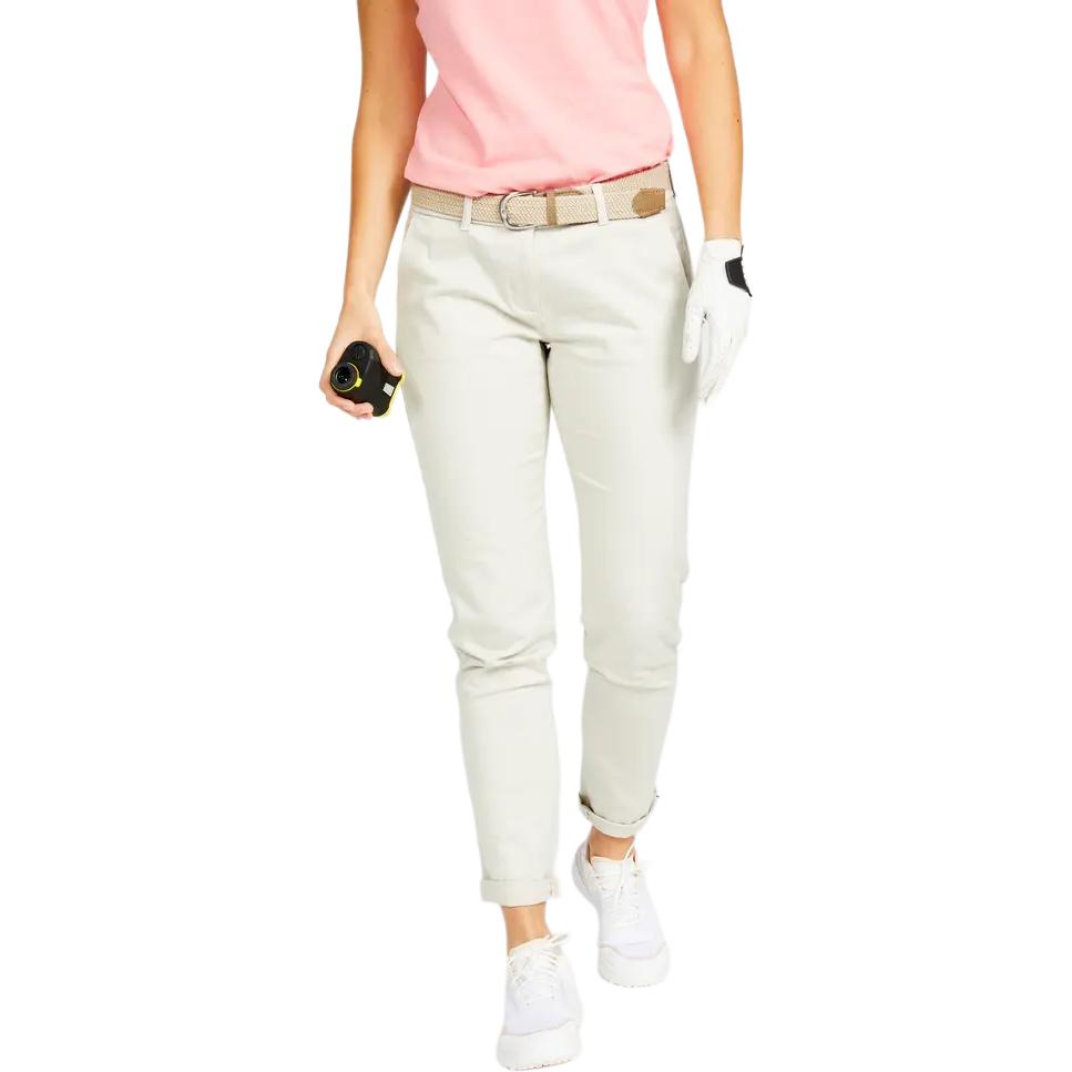 

Женские повседневные брюки светло-белые лаймово-серые DECATHLON