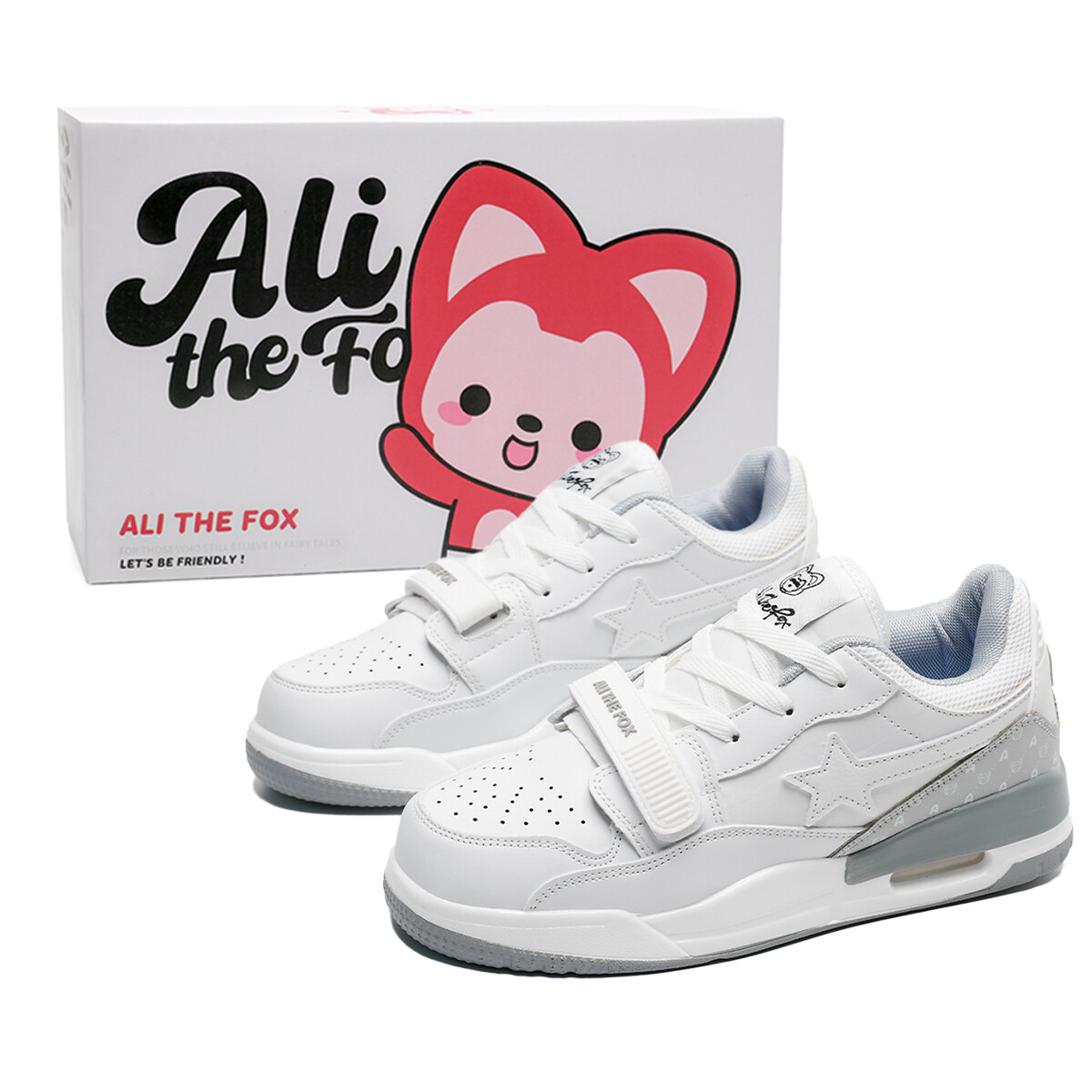 

Кеды, обувь для скейтборда унисекс с низким верхом Ali The Fox, цвет White Gray