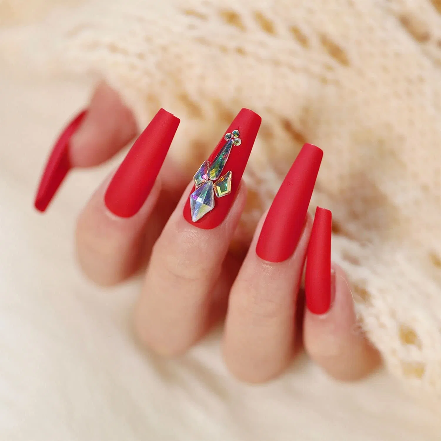 Накладные ногти «Luxury Rhinestone Ballet» Xushiwanju