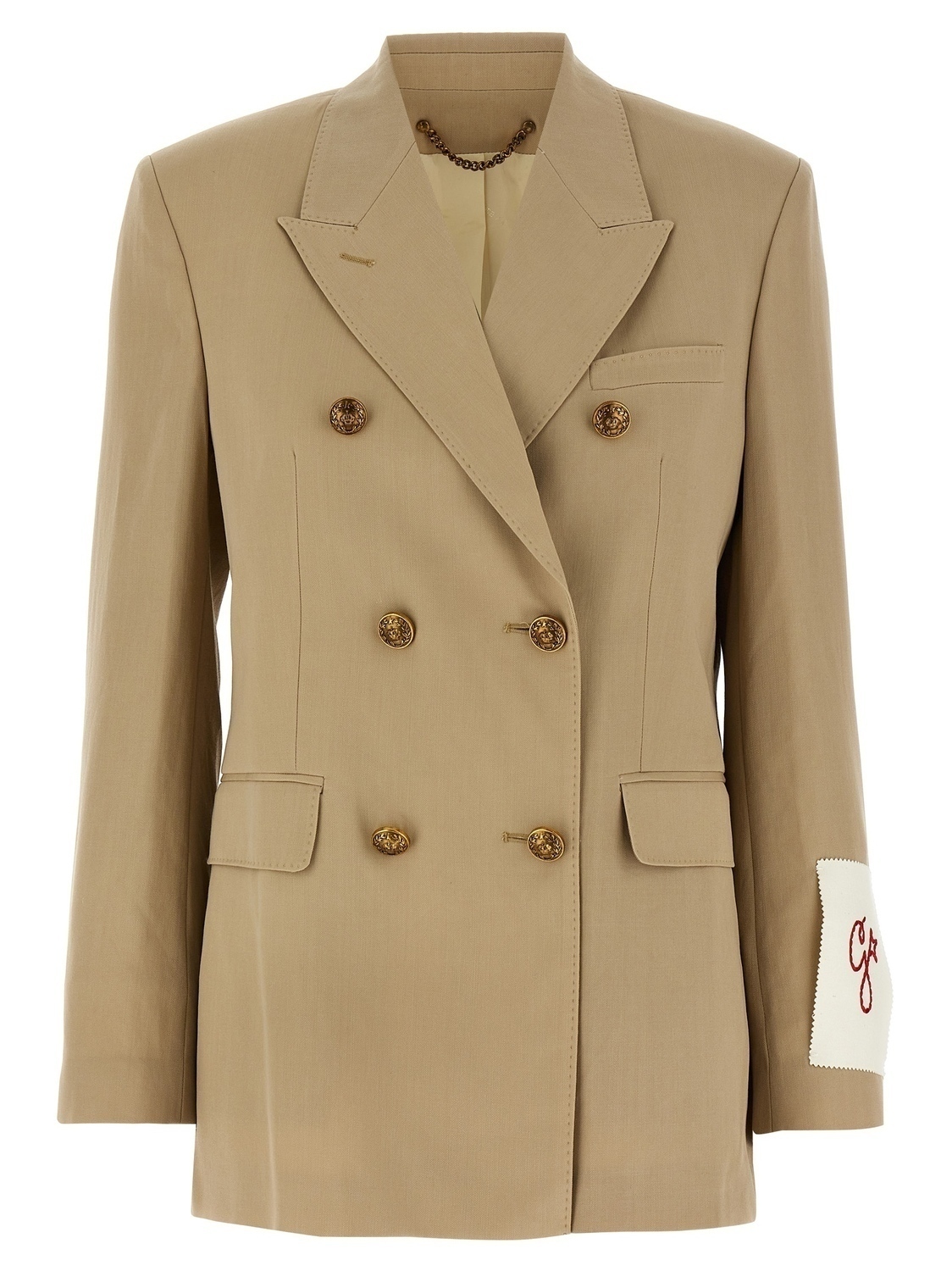 

Блейзер с гербовыми пуговицами GOLDEN GOOSE, бежевый