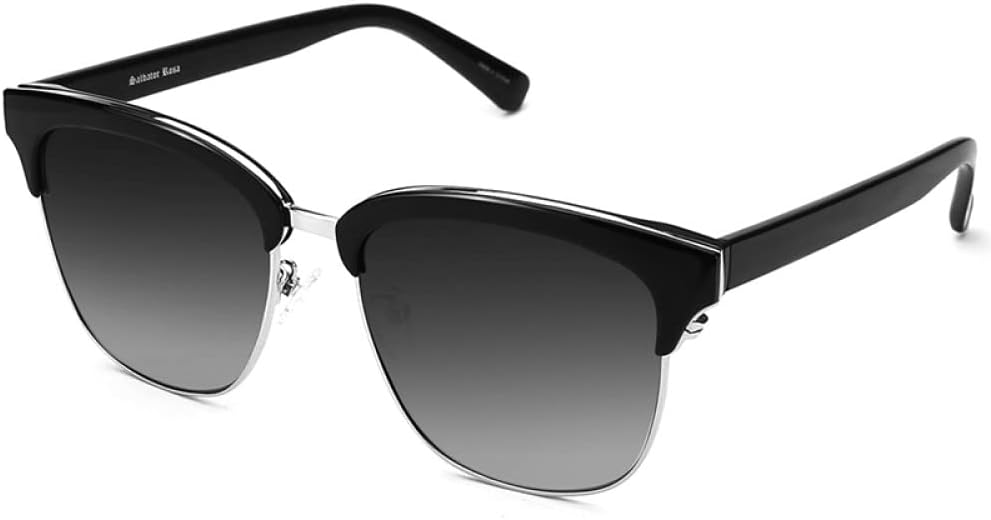 

Солнцезащитные очки в полуободковой оправе для женщин/мужчин, винтажные, без оправы, для вождения, поляризованные, с защитой от УФ-излучения UV400 generic, Black White