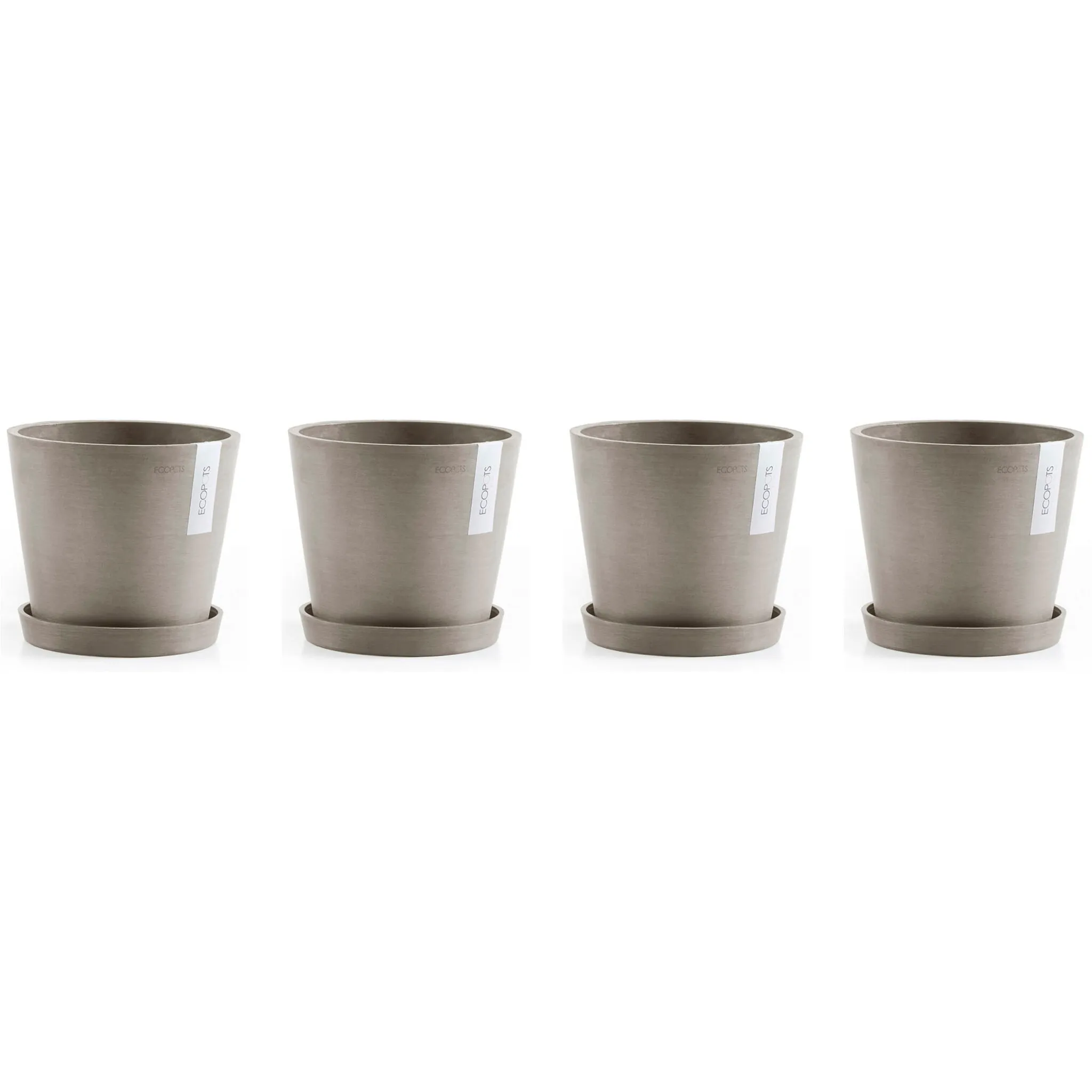 

ECOPOTS цветочный горшок «Амстердам», (набор, 4 шт.), с подходящим блюдцем, цвет Braungrau