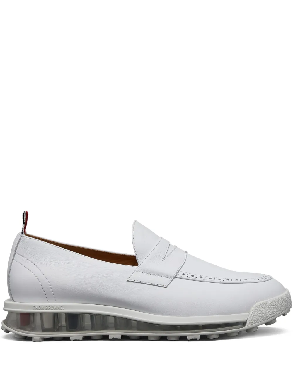 

Кожаные лоферы THOM BROWNE, белый