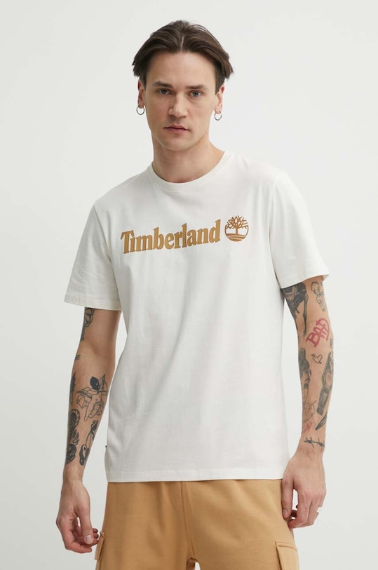 

Хлопковая футболка Timberland, бежевый