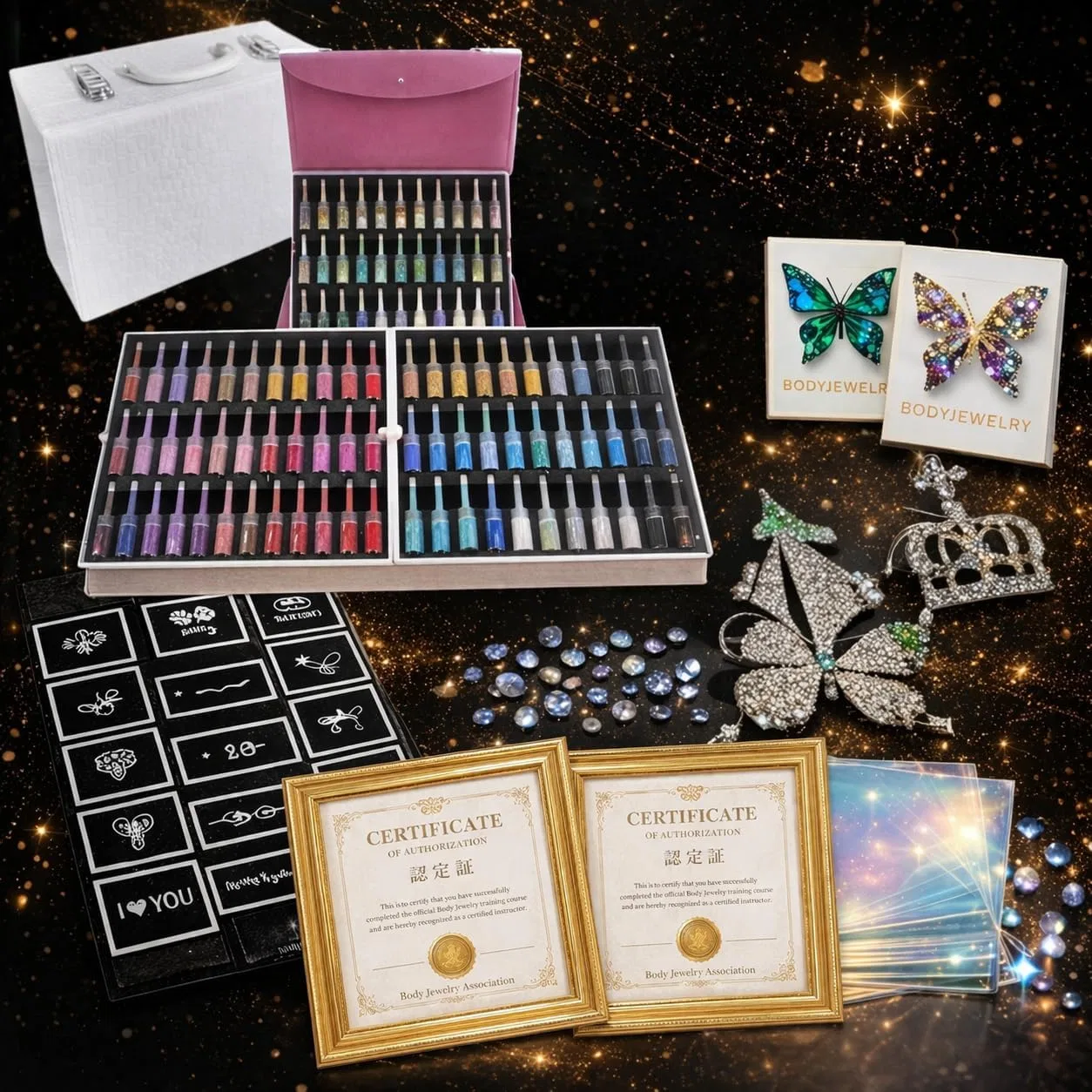 Набор для обучения боди-арту и 3D-дизайну, 100 цветов Platinabeauty