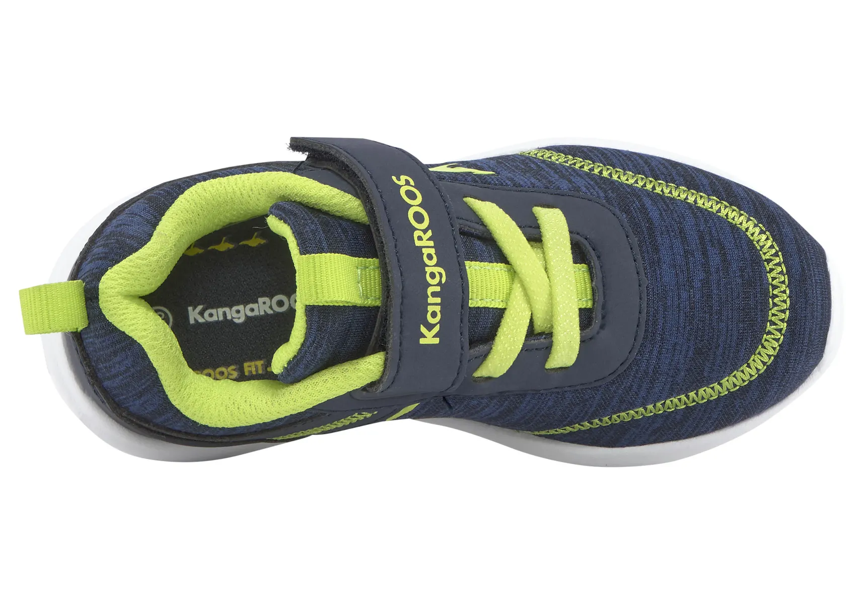 Кроссовки KangaROOS "KY-Chummy EV" с практичной застежкой-липучкой, цвет Navy-Lime — фото 4