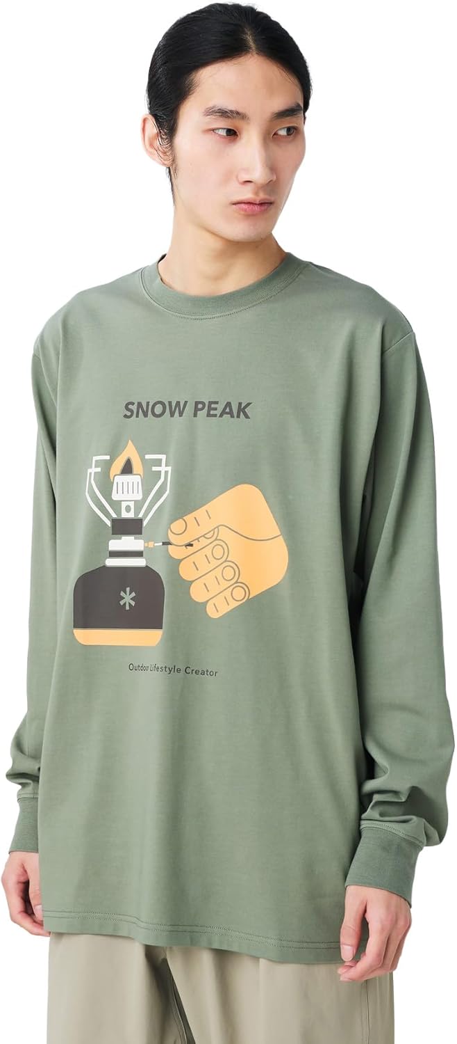 

Футболка с длинным рукавом Snow Peak TS-26SU001 Enjoy Camping, сшитая по индивидуальному заказу, мужская и женская, зеленый