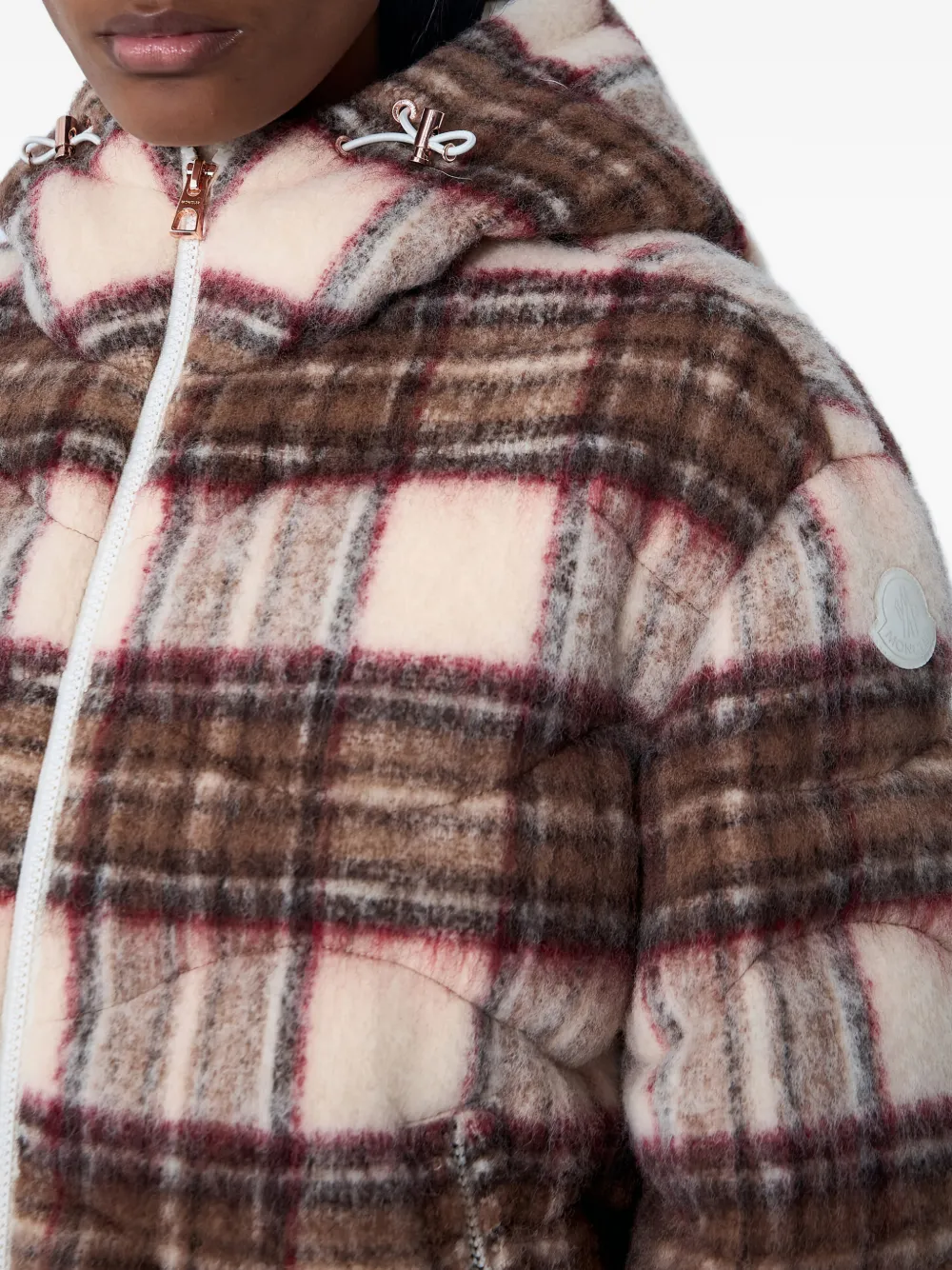 Фланелевая стеганая куртка Moncler, коричневый — фото 4