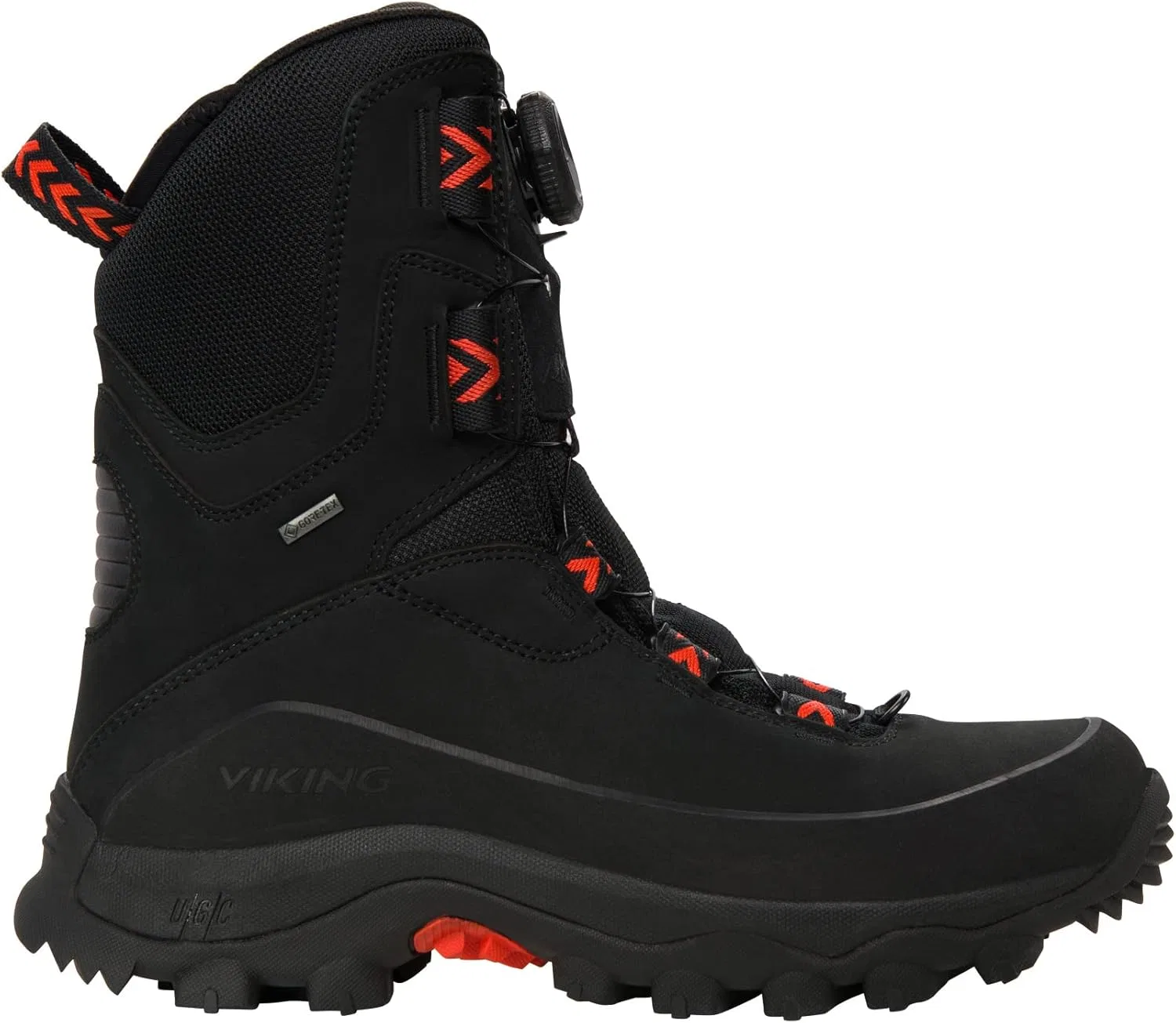 Детские унисекс прогулочные туфли Viking Villrein High GTX Boa, Black Red
