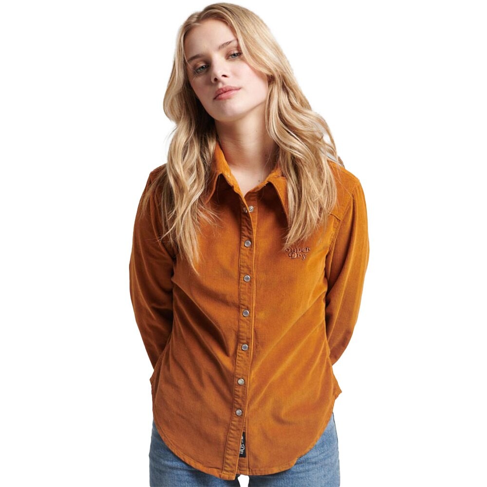 

Рубашка с длинным рукавом Superdry Cord Western, коричневый