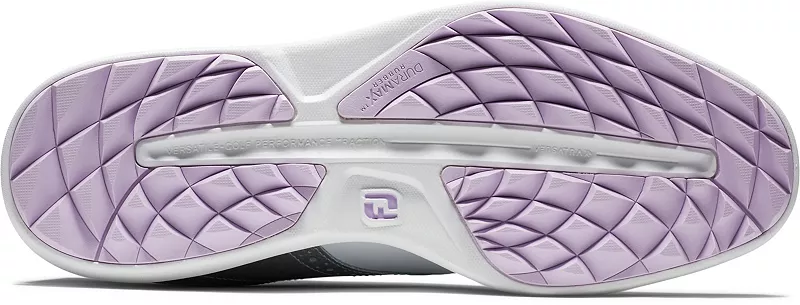 Женские кроссовки для гольфа FootJoy Traditions без шипов, белый/фиолетовый — фото 2