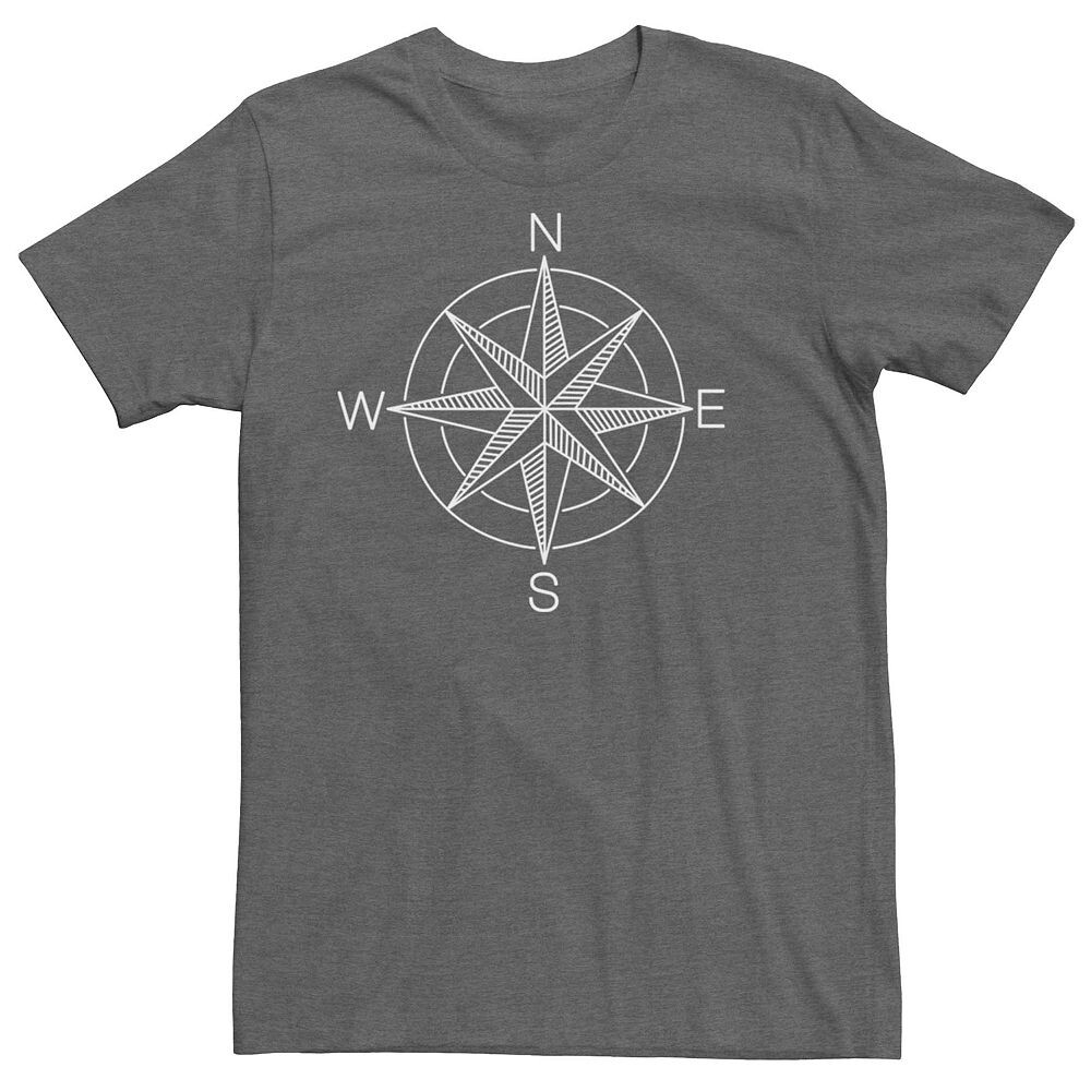 

Мужская футболка с графическим рисунком Line Art Compass Licensed Character, цвет Charcoal Heather