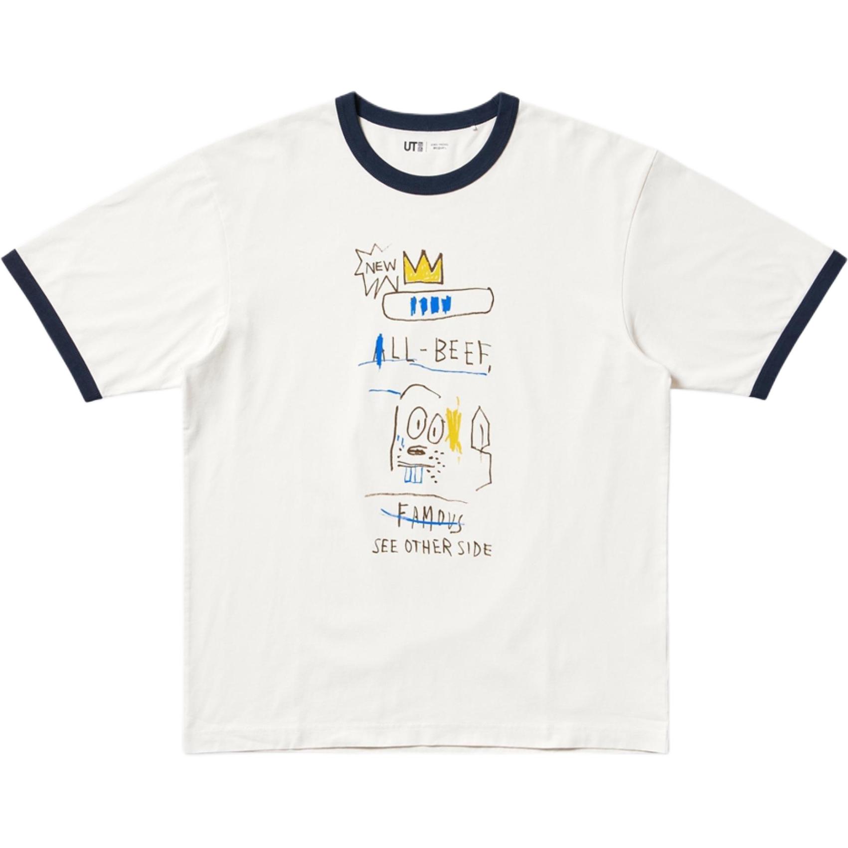 

UNIQLO Футболка Basquiat Collaboration мужская ivory, Бежевый, UNIQLO Футболка Basquiat Collaboration мужская ivory