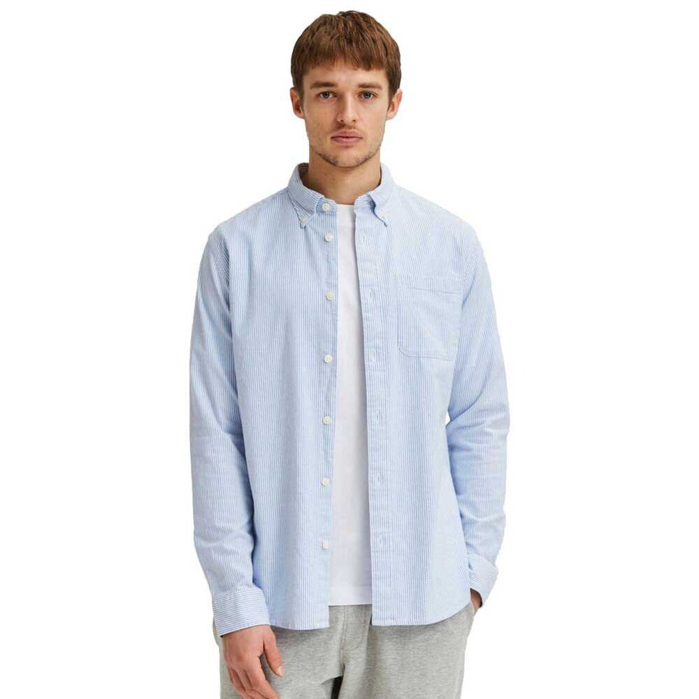 

Рубашка с длинным рукавом Selected Regrick Oxford Flex, синий